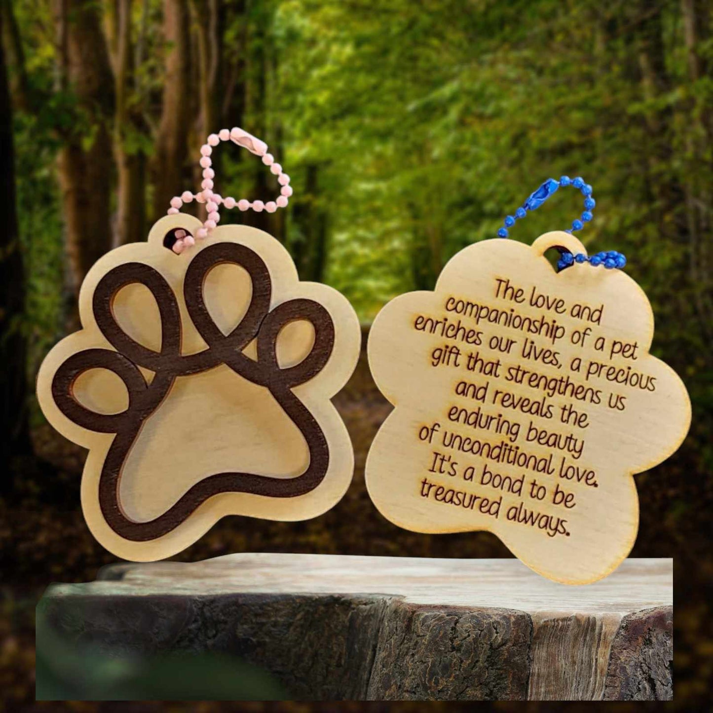 Paw print key chain