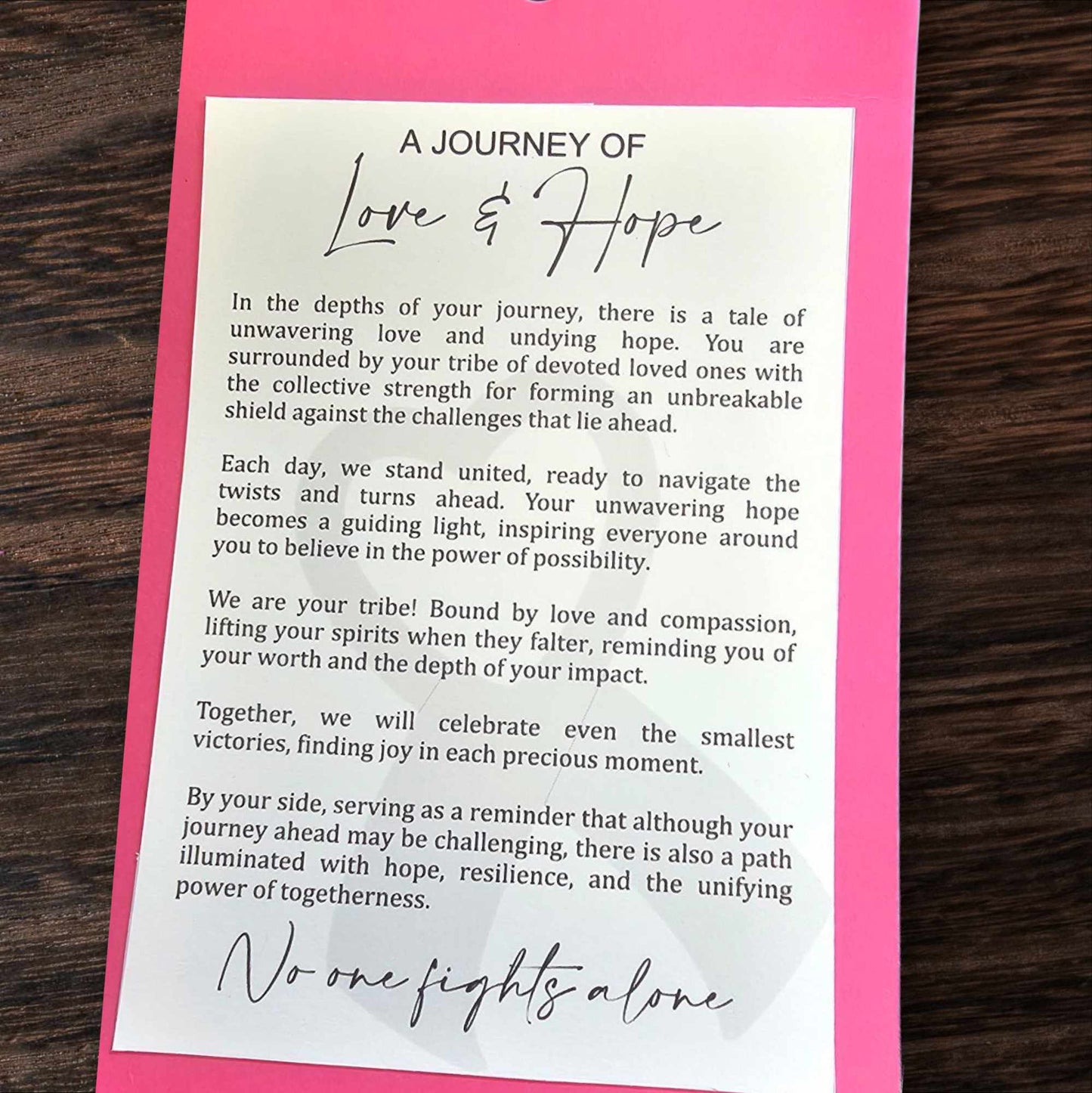 Cancer story card and ornament